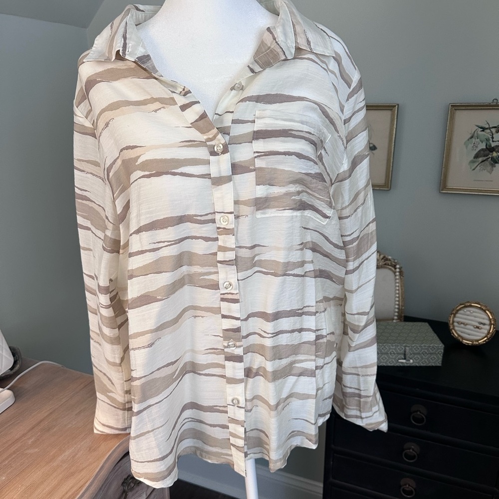Evereve sheer button up